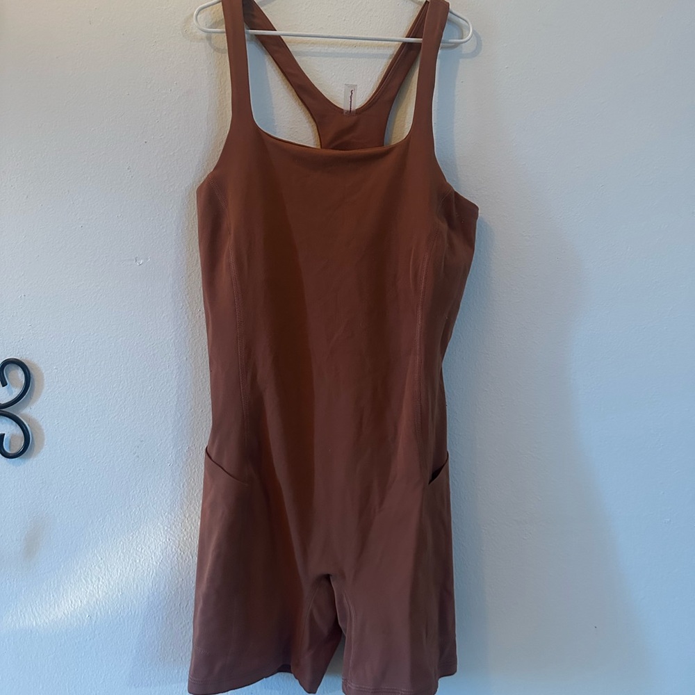 Free People Tan Sleeveless Jumpsuit